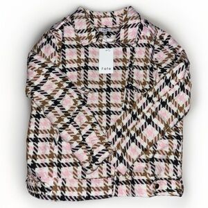 Fate BNWT Houndstooth Jacket- Pink- Cream and Brown